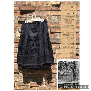 Apt. 9 velvet/tulle skirt